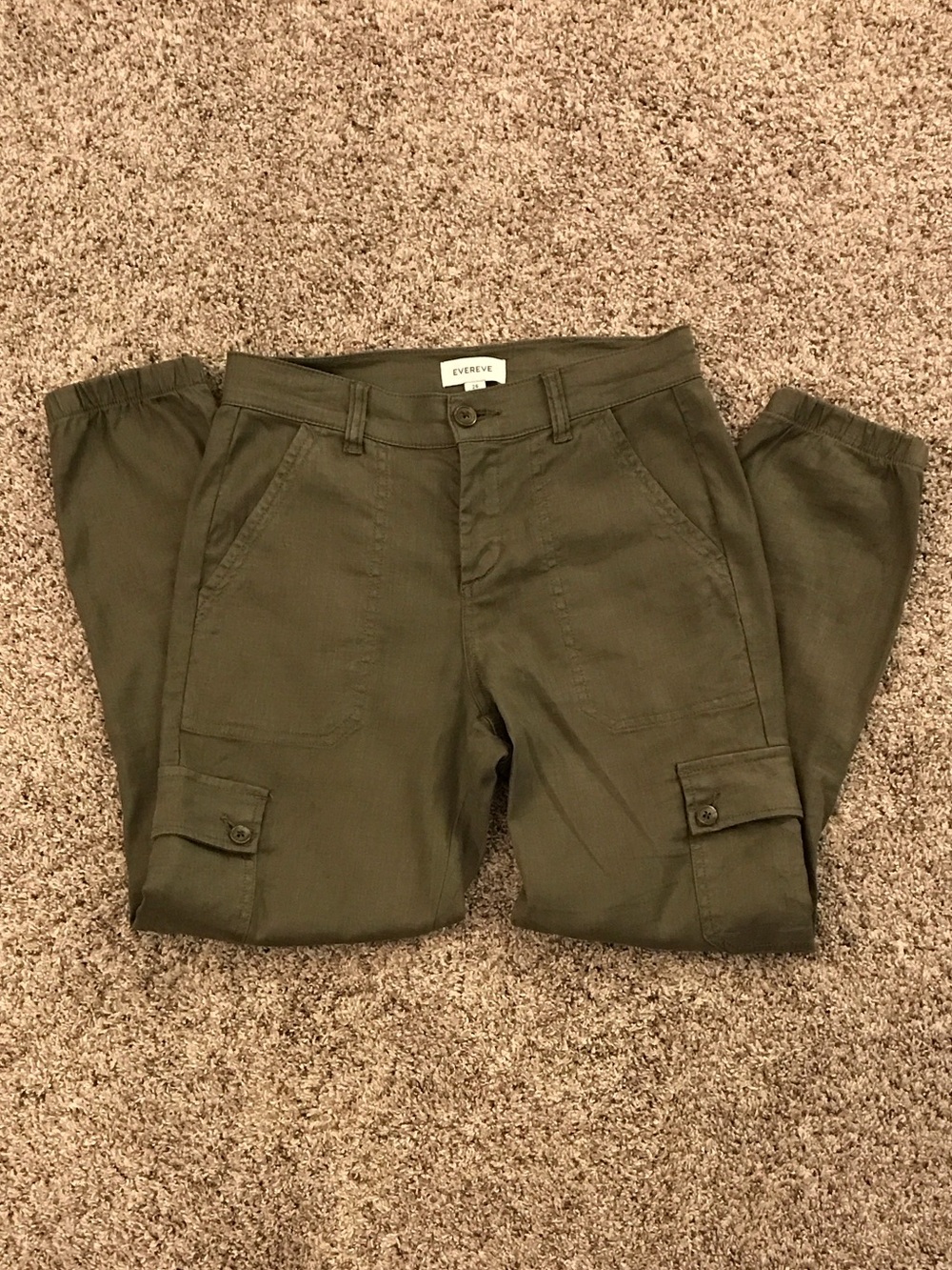 Evereve Olive Cargo Jogger Pants